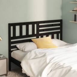 Berkfield Home Beautiful Bed Headboard Black 146x4x100 cm Solid Wood Pine - Size: 146 x 4 x 100 cm - thumbnail 2