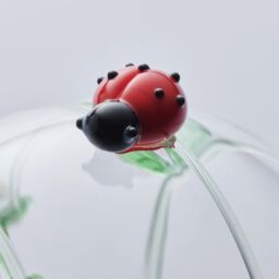 Sienna Glass 10cm Glass Globe Wildlife Collection Ladybird in Light Red - thumbnail 4