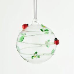 Sienna Glass 10cm Glass Globe Wildlife Collection Ladybird in Light Red - thumbnail 6