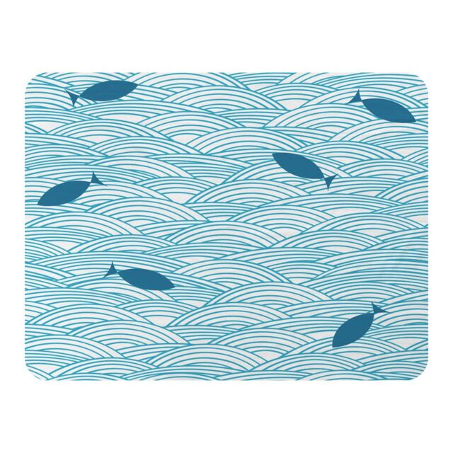Benjamin Tate Design Waves & Fish Blanket in Natural - Size: 120 cm x 150 cm - image 1