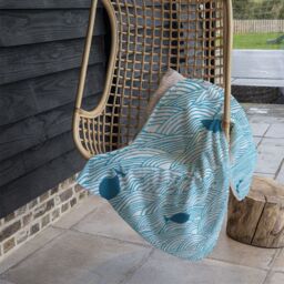 Benjamin Tate Design Waves & Fish Blanket in Natural - Size: 120 cm x 150 cm - thumbnail 4