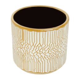 Orsina Honna Small White Gold Ceramic Planter - thumbnail 2