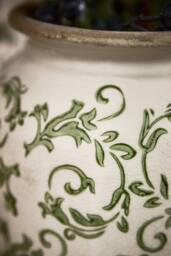 Dibor Vintage Irina Green Small Botanical Flower Urn Vase H29 x Dia16cm in Cream - thumbnail 3