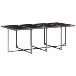 Berkfield Home Garden Dining Set - Grey - Poly Rattan - 8-seater - Foldable - thumbnail 4