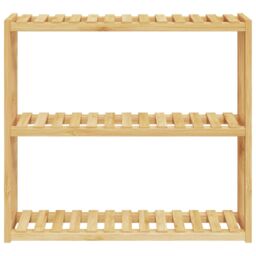 Berkfield Home Bathroom Shelf 3-Tier Wall-mounted 60x15x54 cm Bamboo in Brown - Size: 60 x 15 x 54 cm - thumbnail 3