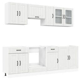 Berkfield Home 8 Piece Kitchen Cabinet Set Kalmar High Gloss White Engineered Wood - thumbnail 2