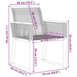 Berkfield Home Garden Chairs 4 pcs Black Poly Rattan - thumbnail 9