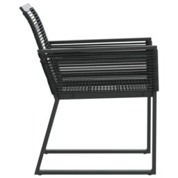 Berkfield Home Garden Chairs 4 pcs Black Poly Rattan - thumbnail 6