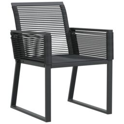 Berkfield Home Garden Chairs 4 pcs Black Poly Rattan - thumbnail 4