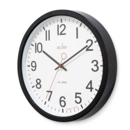 Acctim Kempston Wall Clock Metal Energy Efficient Movement Glass Lens 35cm in Black - thumbnail 4