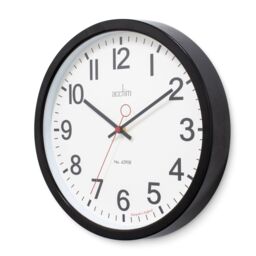 Acctim Kempston Wall Clock Metal Energy Efficient Movement Glass Lens 35cm in Black - thumbnail 3