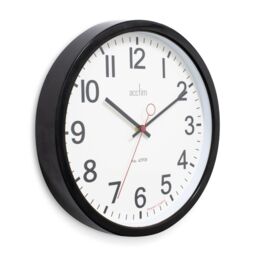 Acctim Kempston Wall Clock Metal Energy Efficient Movement Glass Lens 35cm in Black - thumbnail 2