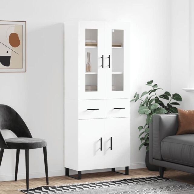 Berkfield Home Highboard White 69.5x34x180 cm Engineered Wood - image 1