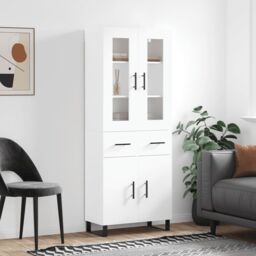 Berkfield Home Highboard White 69.5x34x180 cm Engineered Wood - thumbnail 1