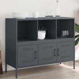 Berkfield Home Sideboard Anthracite 100.5x39x79 cm Steel - thumbnail 1