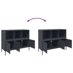 Berkfield Home Sideboard Anthracite 100.5x39x79 cm Steel - thumbnail 9