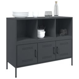 Berkfield Home Sideboard Anthracite 100.5x39x79 cm Steel - thumbnail 4
