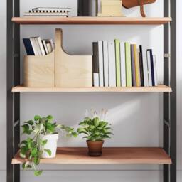 Berkfield Home Wall Shelf 100x50x2 cm Untreated Solid Wood Oak in Light Tan - Size: 100 x 50 x 2 cm - thumbnail 2