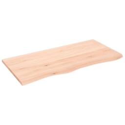 Berkfield Home Wall Shelf 100x50x2 cm Untreated Solid Wood Oak in Light Tan - Size: 100 x 50 x 2 cm - thumbnail 3