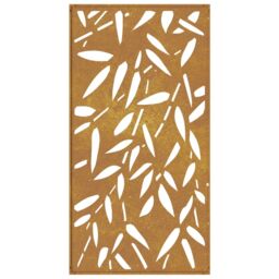 Berkfield Home Garden Wall Decoration 105x55 cm Corten Steel Bamboo Leaf Design in Brown - thumbnail 5