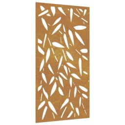 Berkfield Home Garden Wall Decoration 105x55 cm Corten Steel Bamboo Leaf Design in Brown - thumbnail 2