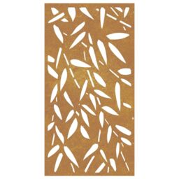 Berkfield Home Garden Wall Decoration 105x55 cm Corten Steel Bamboo Leaf Design in Brown - thumbnail 4