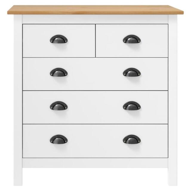 Berkfield Home Sideboard Hill White 79x40x80 cm Solid Pine Wood - Size: 79 x 40 x 80 cm - image 1