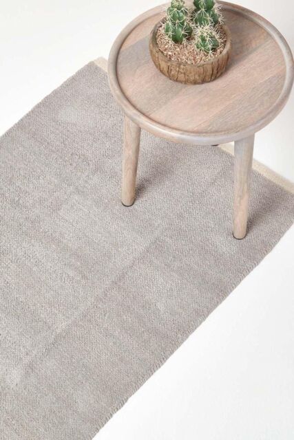 Homescapes 100% Cotton Plain Chenille Hall Runner, 66 x 200 cm in Light Grey - Size: 66 cm x 200 cm - image 1
