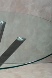 Orsina Salford Glass Top Dining Table With Black Metal Legs - thumbnail 3