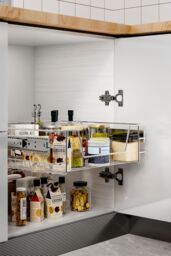 Living and Home Metal Sliding Cabinet Pull Out Wire Basket Organizer in Silver - Size: Large - thumbnail 2