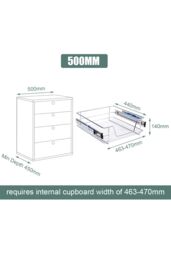 Living and Home Metal Sliding Cabinet Pull Out Wire Basket Organizer in Silver - Size: Large - thumbnail 6