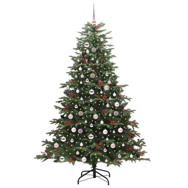 Berkfield Home Elegant Artificial Christmas Tree with 300 LEDs with Stand Green - image 1