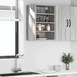 Berkfield Home Hanging Cabinet Grey Sonoma 40x29.5x60 cm Engineered Wood - thumbnail 1