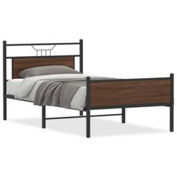 Berkfield Home Bed Frame without Mattress Brown Oak 107x203 cm Engineered Wood - thumbnail 1