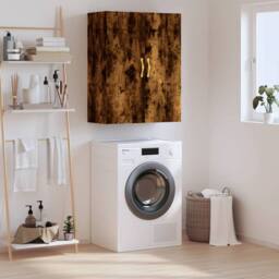 Berkfield Home Wall Mounted Cabinet Smoked Oak 69.5x34x90 cm in Brown - thumbnail 2