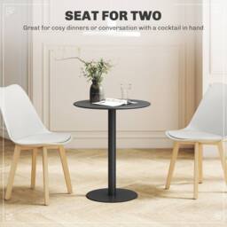 Wyld Haus Lestaguette 60cm Black Round Dining Table Steel Base - thumbnail 5