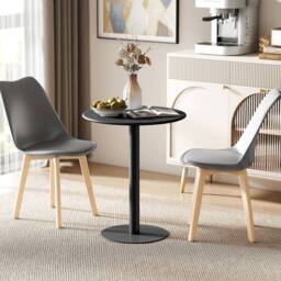 Wyld Haus Lestaguette 60cm Black Round Dining Table Steel Base - thumbnail 3