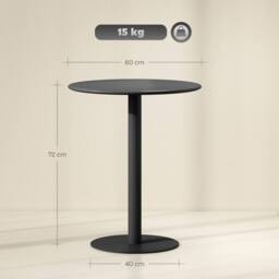 Wyld Haus Lestaguette 60cm Black Round Dining Table Steel Base - thumbnail 4