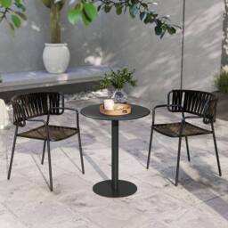 Wyld Haus Lestaguette 60cm Black Round Dining Table Steel Base - thumbnail 9