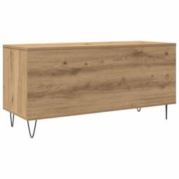 Berkfield Home Record Cabinet Artisan Oak 100x38x48 cm Engineered Wood in Brown - Size: 100 x 38 x 48 cm - thumbnail 7