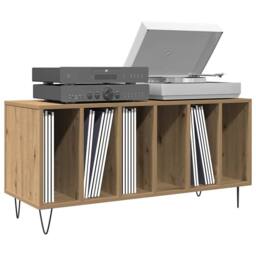 Berkfield Home Record Cabinet Artisan Oak 100x38x48 cm Engineered Wood in Brown - Size: 100 x 38 x 48 cm - thumbnail 1