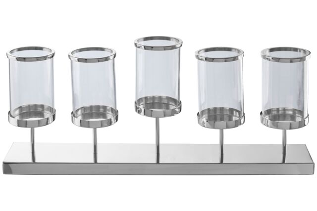 Orsina Contemporary 5 Light Silver Candle Holder, Elegant Steel Candle Holder - image 1