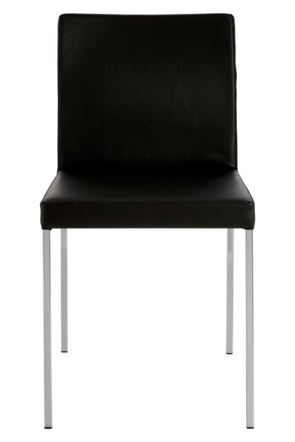Orsina Black Faux Leather Dining Chairs Set of 2, Contemporary Black Leather‑Effect Upholstery with Soft Padding - image 1