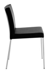 Orsina Black Faux Leather Dining Chairs Set of 2, Contemporary Black Leather‑Effect Upholstery with Soft Padding - thumbnail 3