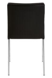 Orsina Black Faux Leather Dining Chairs Set of 2, Contemporary Black Leather‑Effect Upholstery with Soft Padding - thumbnail 4