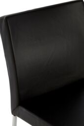 Orsina Black Faux Leather Dining Chairs Set of 2, Contemporary Black Leather‑Effect Upholstery with Soft Padding - thumbnail 5