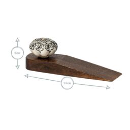 Nicola Spring Wooden Door Stops - Black Flower - Pack of 3 - thumbnail 3