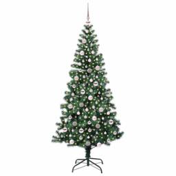 Berkfield Home Artificial Pre-lit Christmas Tree Green 210 cm PVC & Metal - thumbnail 3