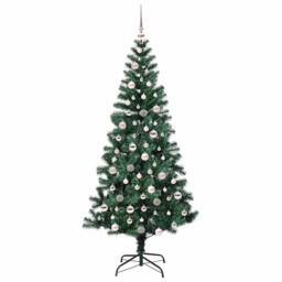 Berkfield Home Artificial Pre-lit Christmas Tree Green 210 cm PVC & Metal - thumbnail 4