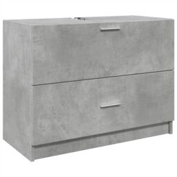 Berkfield Home Sink Cabinet Concrete Grey 78x37x59 cm Engineered Wood - Size: 78 x 37 x 59 cm - thumbnail 2